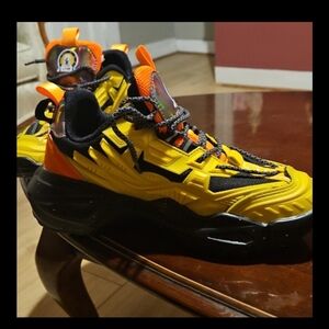 Stylish Orange and Black Kids Sneakers